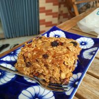 Vegan flapjack at Epic Arts Cafe in Kampot