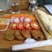 vegan falafel wraps at Epic Arts Cafe in Kampot
