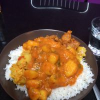 Potato curry at Nirvana Cafe in Luxembourg City