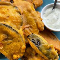 vegetable pakora at Nirvana Cafe in Luxembourg City