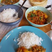 Chickpea and vegetable curry at Nirvana Cafe in Luxembourg City