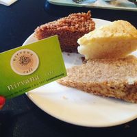 vegan cakes at Nirvana Cafe in Luxembourg City