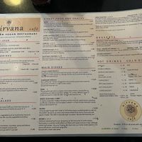 Menu  at Nirvana Cafe in Luxembourg City