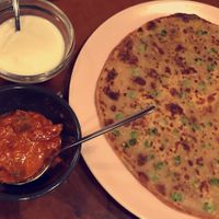 Potato stuffed Paratha  at Nirvana Cafe in Luxembourg City