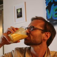 Vegan mango lassi 💚  at Nirvana Cafe in Luxembourg City