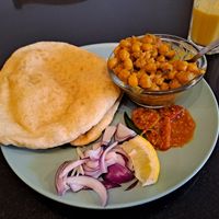 Chole bhatura at Nirvana Cafe in Luxembourg City