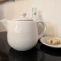 Pot of chai at Nirvana Cafe in Luxembourg City