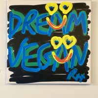 Vegan art!  at Nirvana Cafe in Luxembourg City