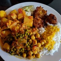 A bit of everything from the buffet at Nirvana Cafe in Luxembourg City