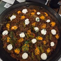 Fideua con setas y esparragos at UVE - Restaurante Vegano - Vegetariano en Granada in Granada