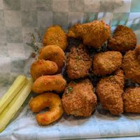Appetizer platter at The Green Ape Gourmet Vegan in Chicago