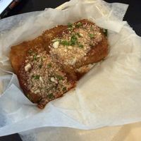 Fried lasagna (it’s vegan so pretty sure it’s a health food)  at The Green Ape Gourmet Vegan in Chicago