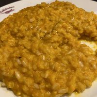 Risotto with creamed pumpkin  at La Colubrina in Milan