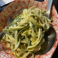 Spaghetti di zucchine con crema di anacardi at La Colubrina in Milan