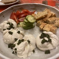 Burrata con caviale di basilico   at La Colubrina in Milan