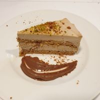 Coffee cream sponge cake at La Colubrina in Milan