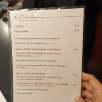 Menu June 2023 at La Colubrina in Milan