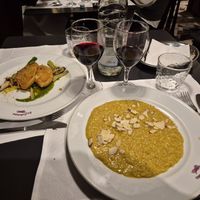 Risotto mantecato allo zafferano e crema di mandorle #Veganuary at La Colubrina in Milan