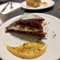 Chocolate coconut cake at La Colubrina in Milan