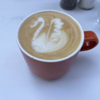 Oat milk latte  at Calico Café  in Lille
