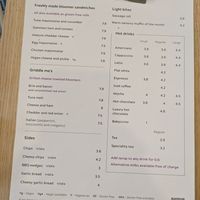 Menu at The Harbour Cafe  in Oakham