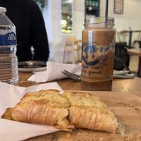Potato roll and iced frappee  at IL FOXO Worthing | Greek Artisanal Coffee House in Worthing
