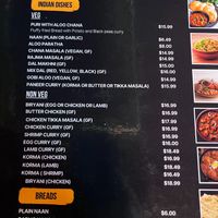 menu at Hurry For Curry in Louisville