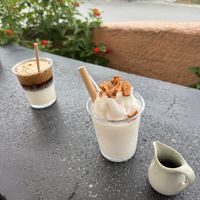 Vegan coconut coffee. Comes out frappe style it’s almost like a coconut coffee ice cream so yummy  at The Boat - Healthy and Vegan Eatery in Hoa Lu