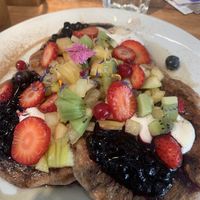 Deluxe fruit pancakes- vegan and gluten free at Wild Beets in Ibiza