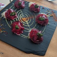 Beetroot ravioli is a must! at Wild Beets in Ibiza