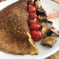 ‘N’omelet' with spinach and cashew cream filling   at Wild Beets in Ibiza