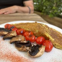 Spinach Omelette vegan   at Wild Beets in Ibiza