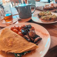 Spinach omelet  🍳   at Wild Beets in Ibiza