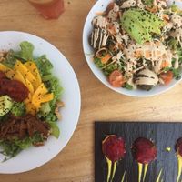 Falafel salad
Mango salad
Beetroot ravioli at Wild Beets in Ibiza