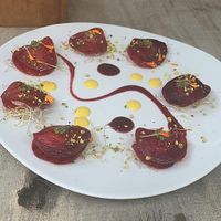 Beetroot ravioli at Wild Beets in Ibiza