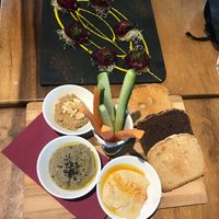 Mezze starter and beetroot carpaccio  at Wild Beets in Ibiza