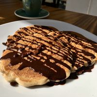 Pancakes with chocolate  at Wild Beets in Ibiza