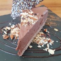 Chocolate cake at Wild Beets in Ibiza