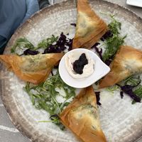Vegan filo triangles   at Ranieri - Cucina Chiacchiere e Vino  in Siracusa
