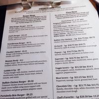 Specialty menu at Chocolate Crust in Washington