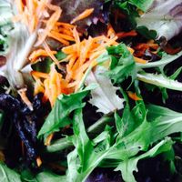 Salad with mesclun, olive and oil dressing at Chocolate Crust in Washington