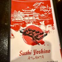 Menu at Sushi Yoshino in Atlanta