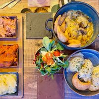 Heerlijke traditionele gerechten in een vegan versie (catering: Gewoon.Anders https://www.happycow.net/reviews/gewoon-anders-ghent-174560 ) at Den Johnny in Ghent