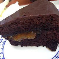 Chocolate cake with ganache and orange marmalade  at Bio Sound System in Venice