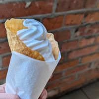 Soft-serve in waffle cone at Pure Lovin' Chocolate in Victoria