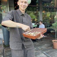 Table-side tiramisu from our very friendly waiter  at Mr Watson in Amsterdam