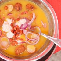 Zanzibari Mix or Urojo - a must have local soupy dish at Joshi's Vegetarian Food Court in Zanzibar
