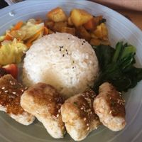 chicken and rice  at Kuan-Yin Vegetarian in Brisbane