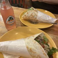vegan burrito + guava lemonade  at Dos Tacos - Gangnam in Seoul