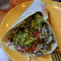 Refried bean burrito with extra guacamole at Dos Tacos - Gangnam in Seoul